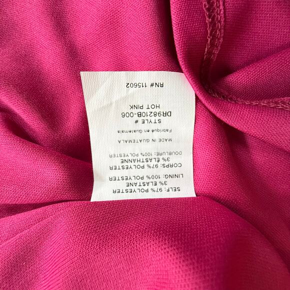 Lush Hot Pink One Shoulder Smocked Waist‎ Tiered Mini Dress Sz XS Barbie Y2K - Picture 8 of 12